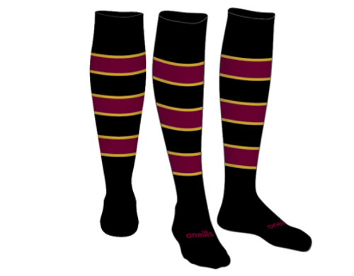 Baracus RFC Black/Maroon/Gold  Socks (Adults)