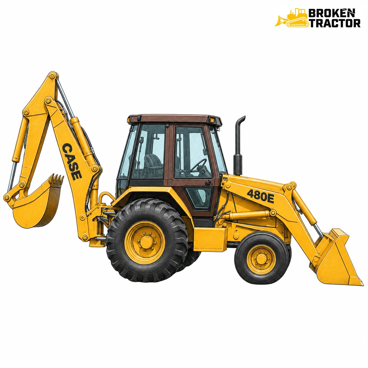 Case 480D, 480E Backhoe Links, Pins & Bushings