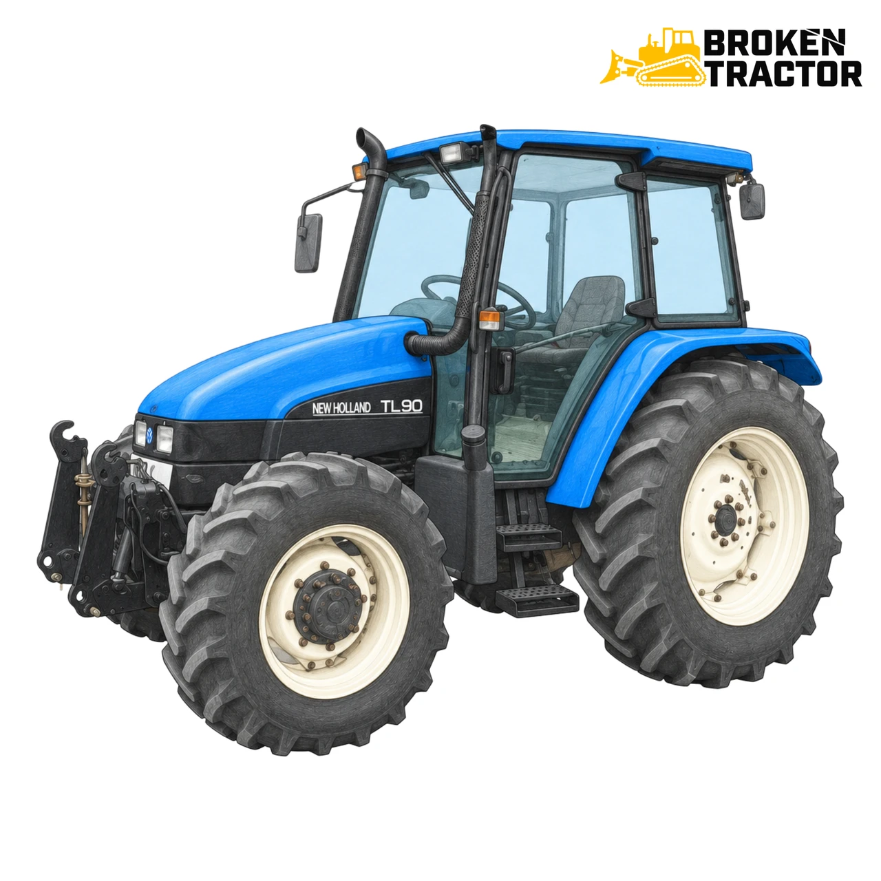 NH TL, TS, TM, MXM Tractor Cab Glass