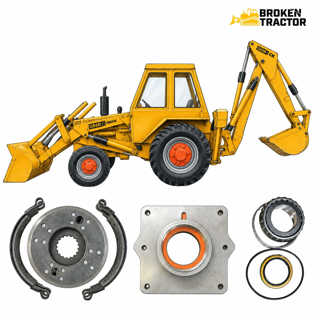 Case 480, 480B, 530CK, 580CK, 580B Brake Parts