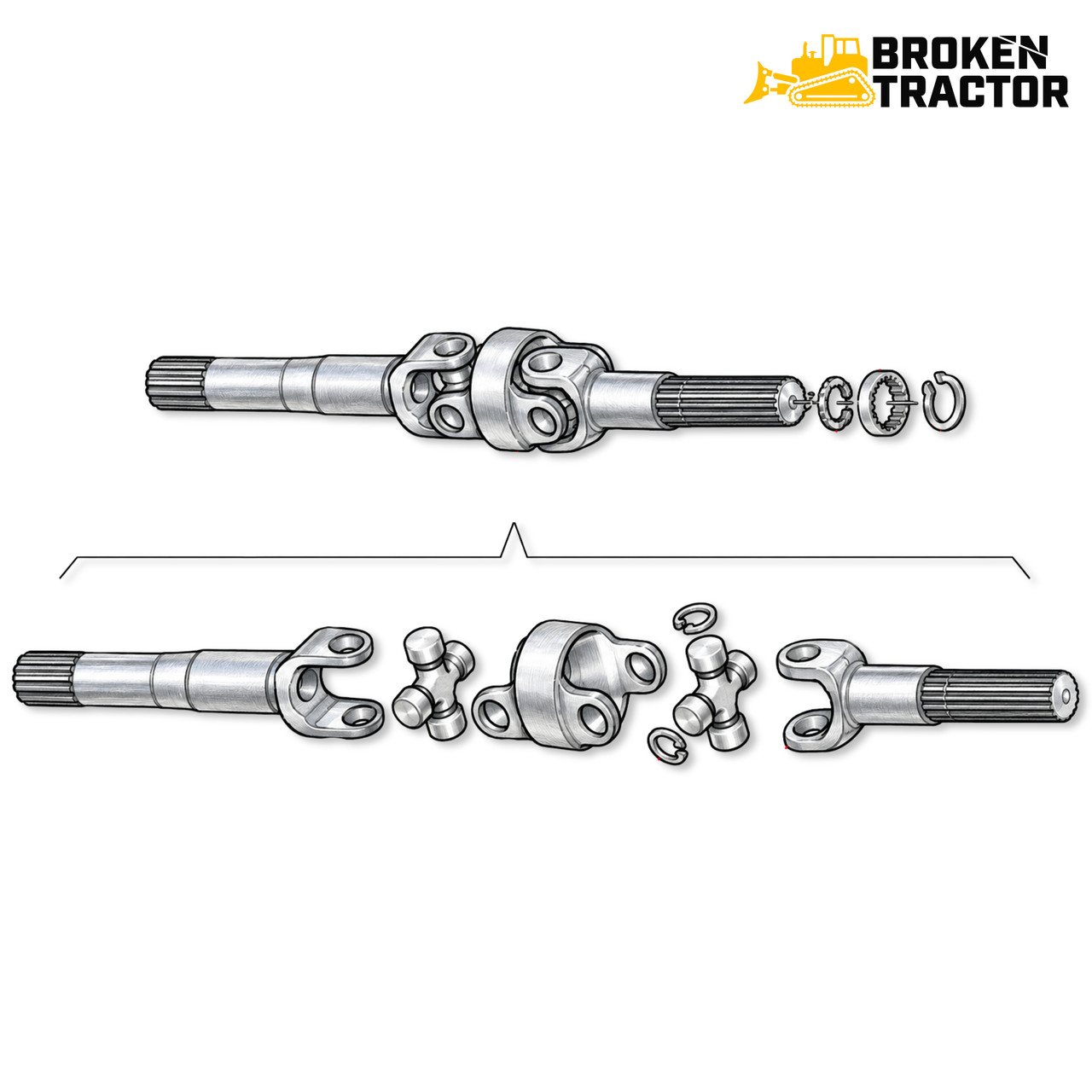 Ford/NH Backhoe Front Axle Drive Shafts (4WD)