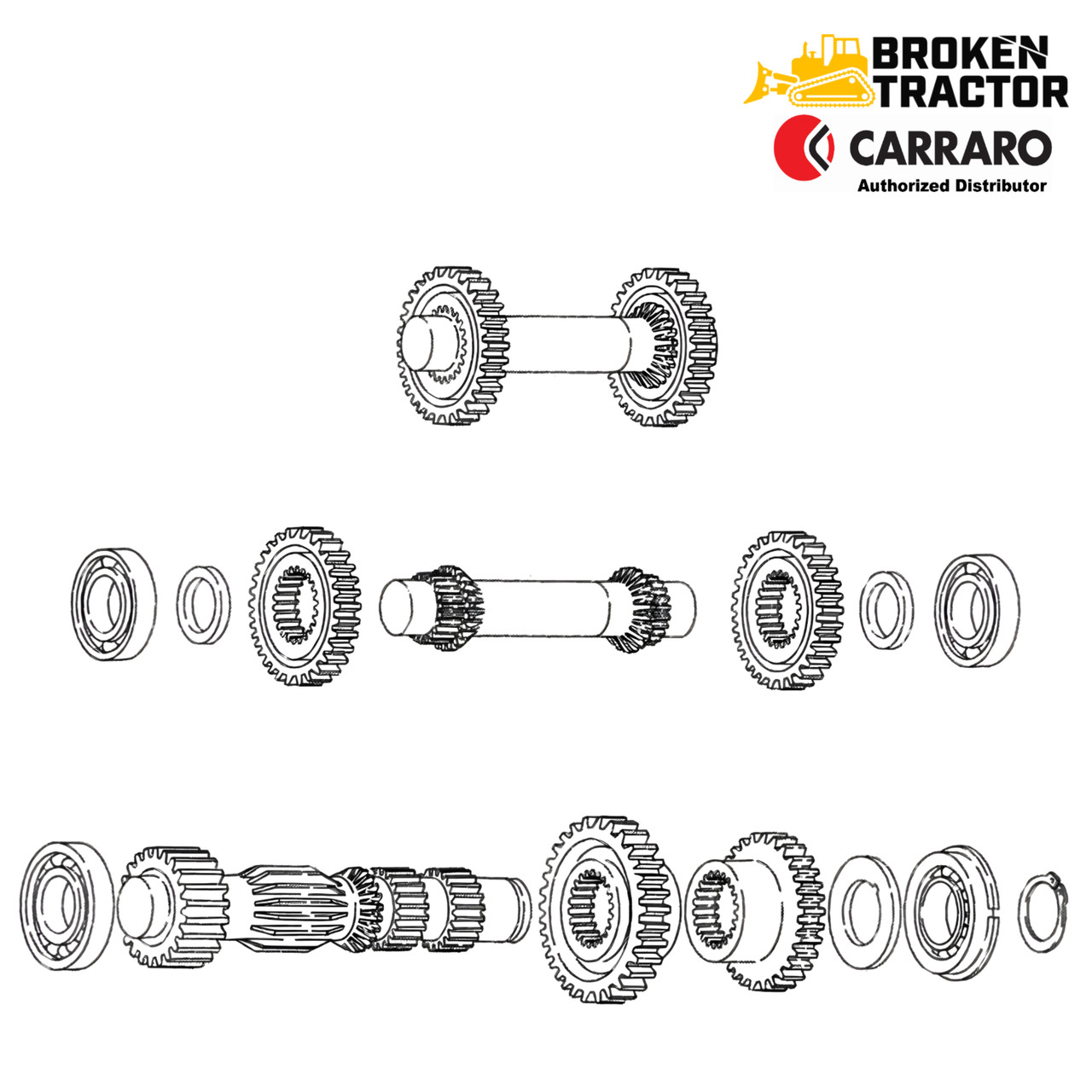 Case Backhoe Idler and Primary Shaft