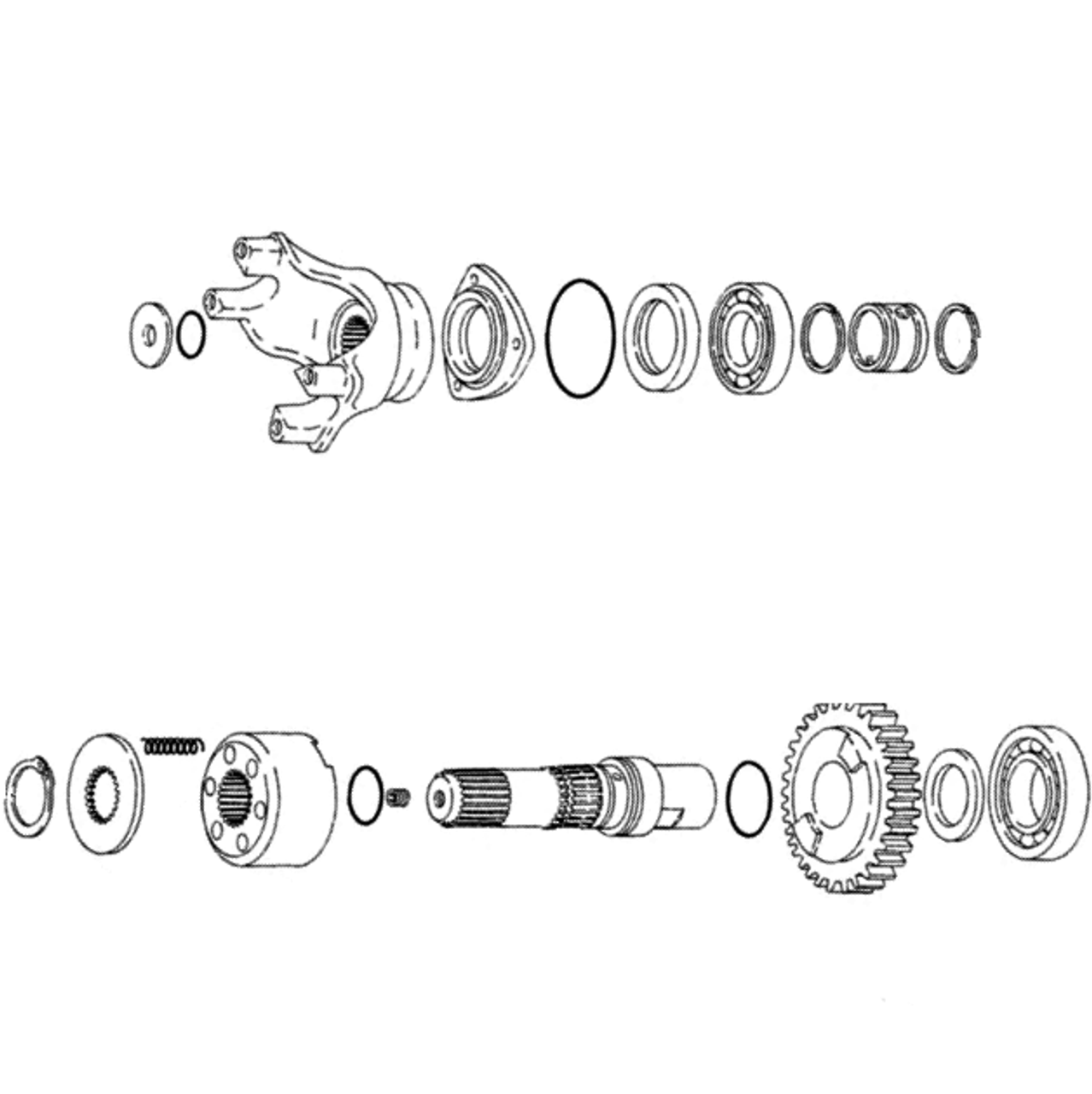 Case Backhoe 4WD Output Shaft Assembly