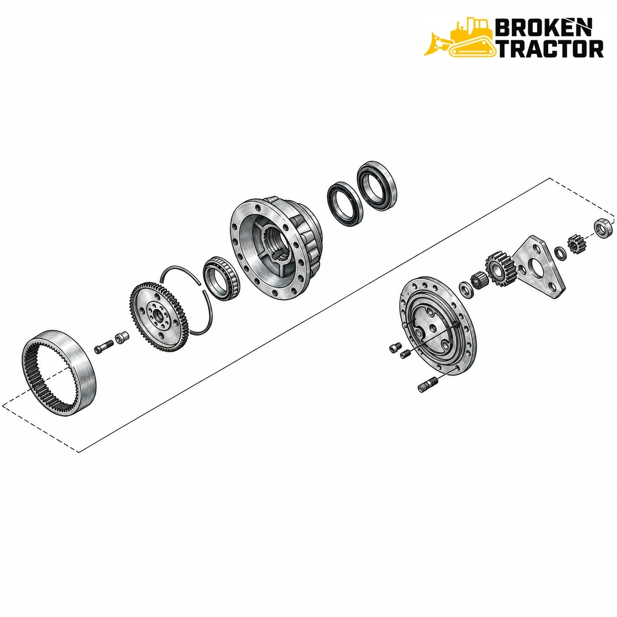 Case 4WD Front Axle Planetary Hub Parts