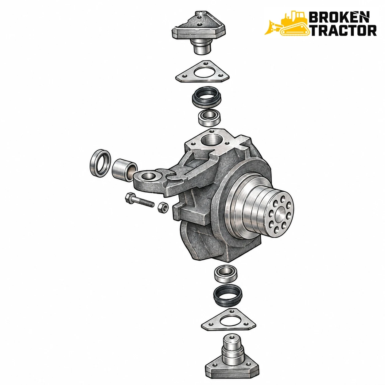 Case Backhoe Front Axle Swivel Parts