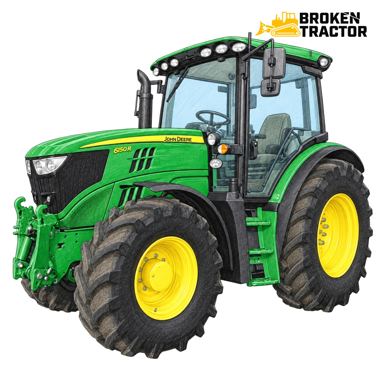JD Tractor Glass 6030-7530 Premium Panorama