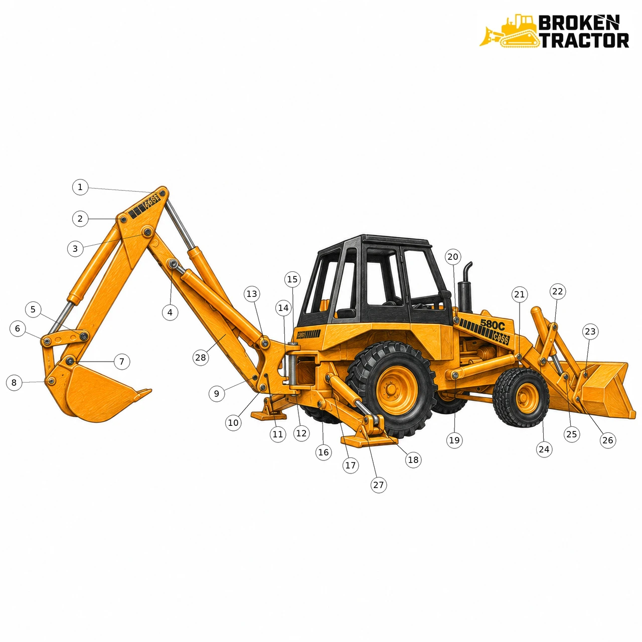 Case 580C Backhoe Pin Kits