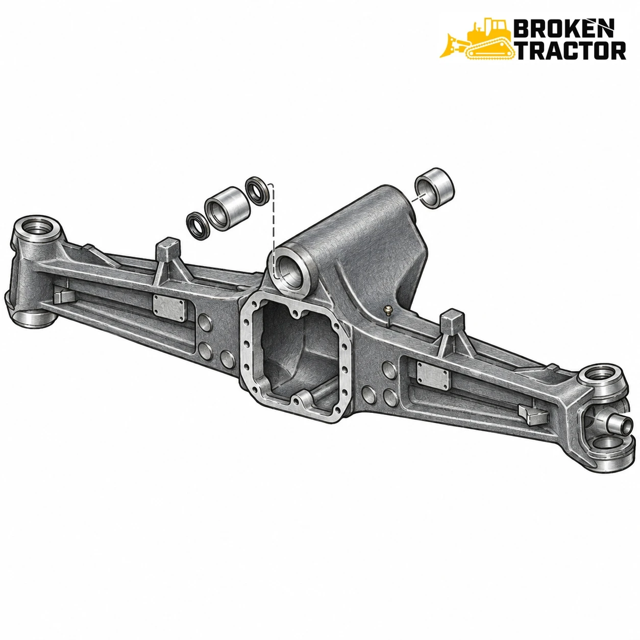 Case Backhoe Front Axle Housing Parts