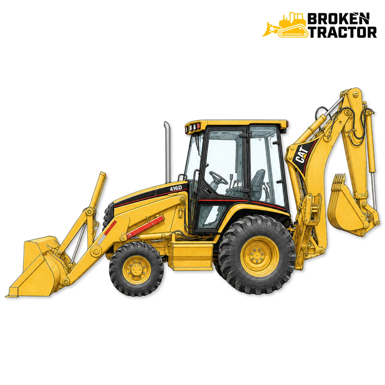 Cat D Series Backhoe Cab Glass