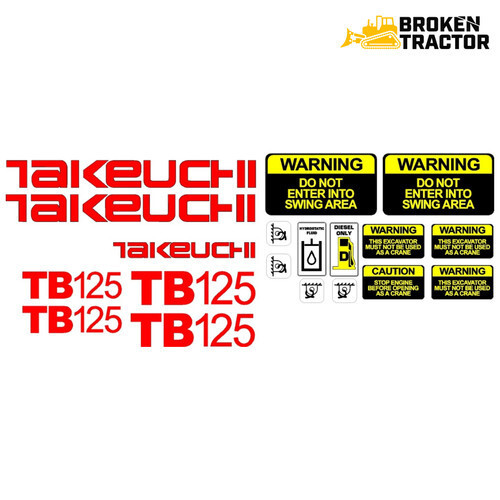 Takeuchi Excavator Decals