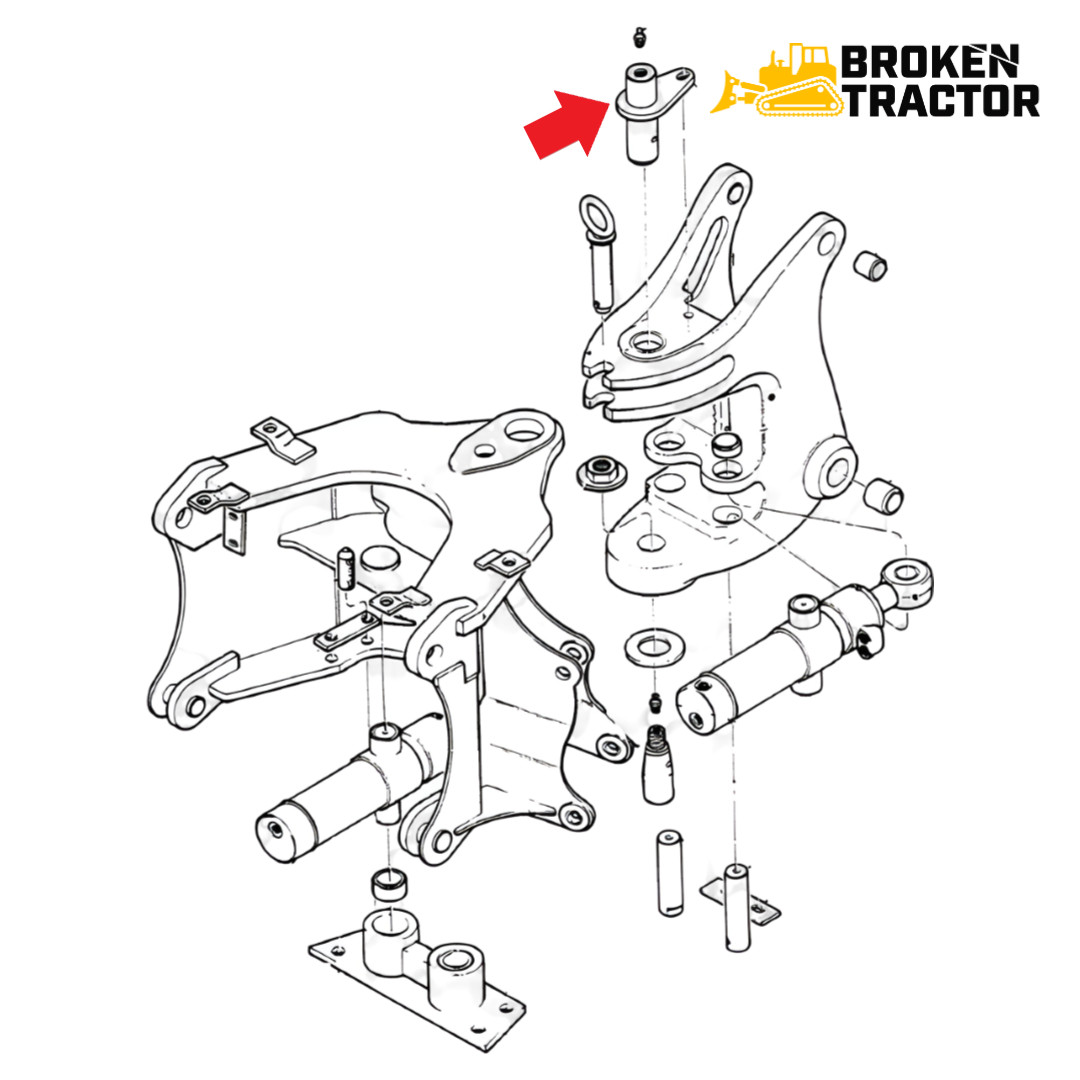 Pivot Pin for Case Backhoe Upper Swing Tower to Frame | Brok