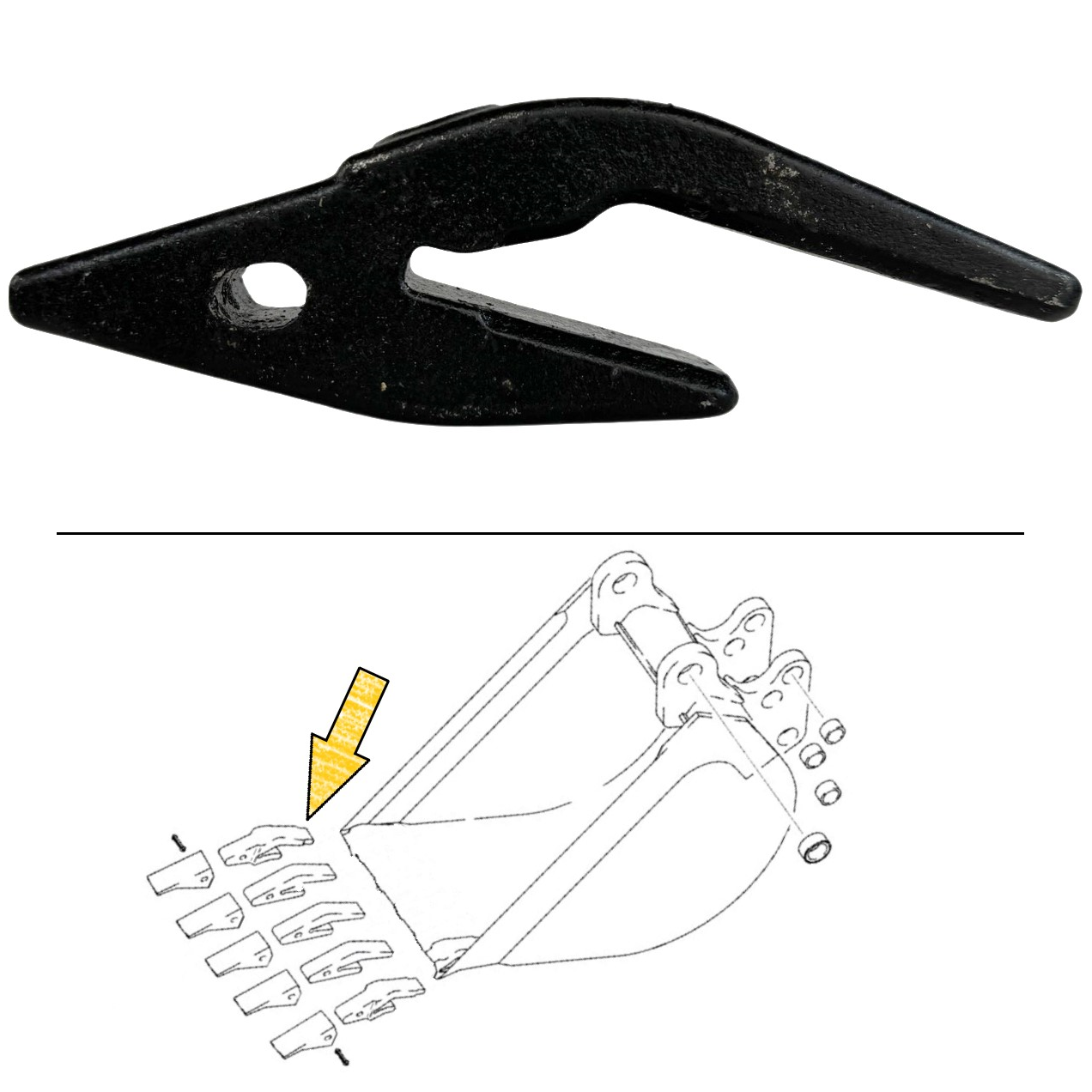 Case Backhoe WeldOn Bucket Shank Adapter for Tooth Broken Tractor