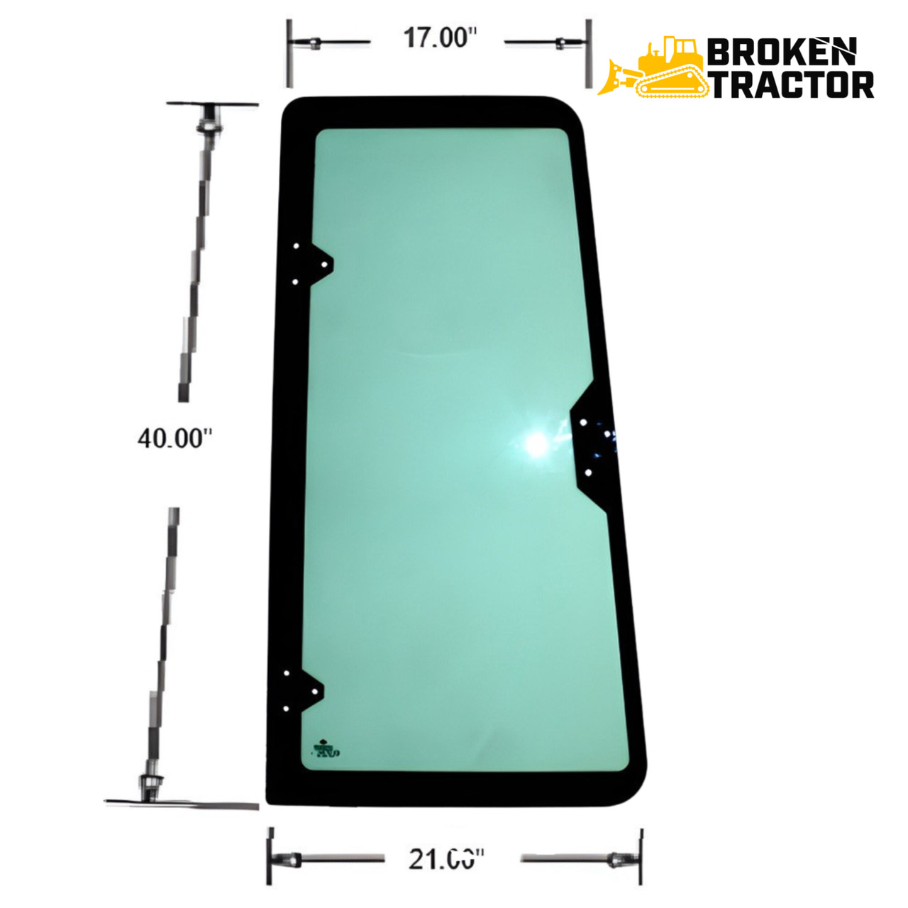 Case Backhoe Cab Door Glass - Rear Left-Hand Swing-Out | Bro