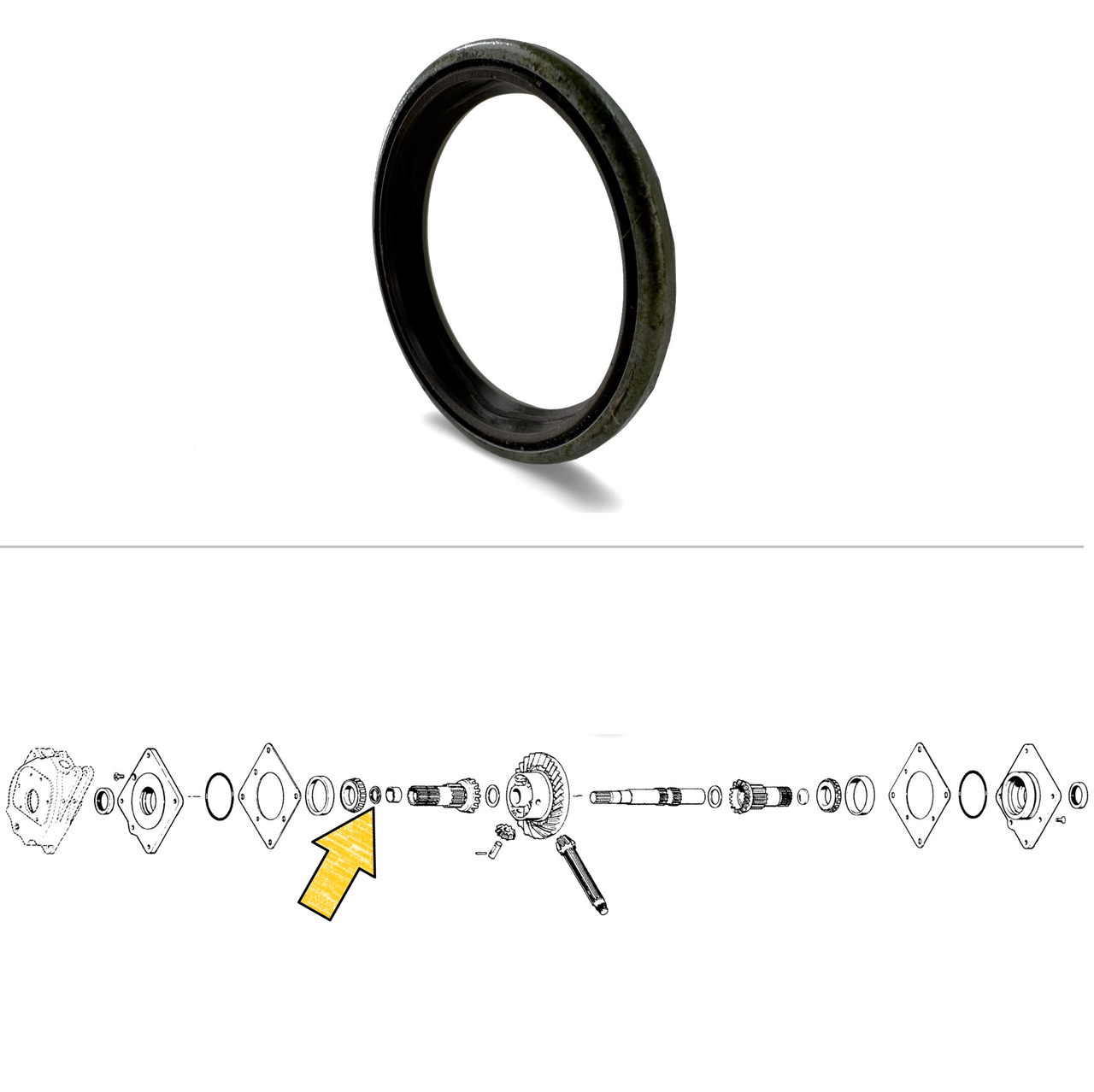 Case Backhoe Right Differential Side Gear Seal Fits 580, 580B, 580C