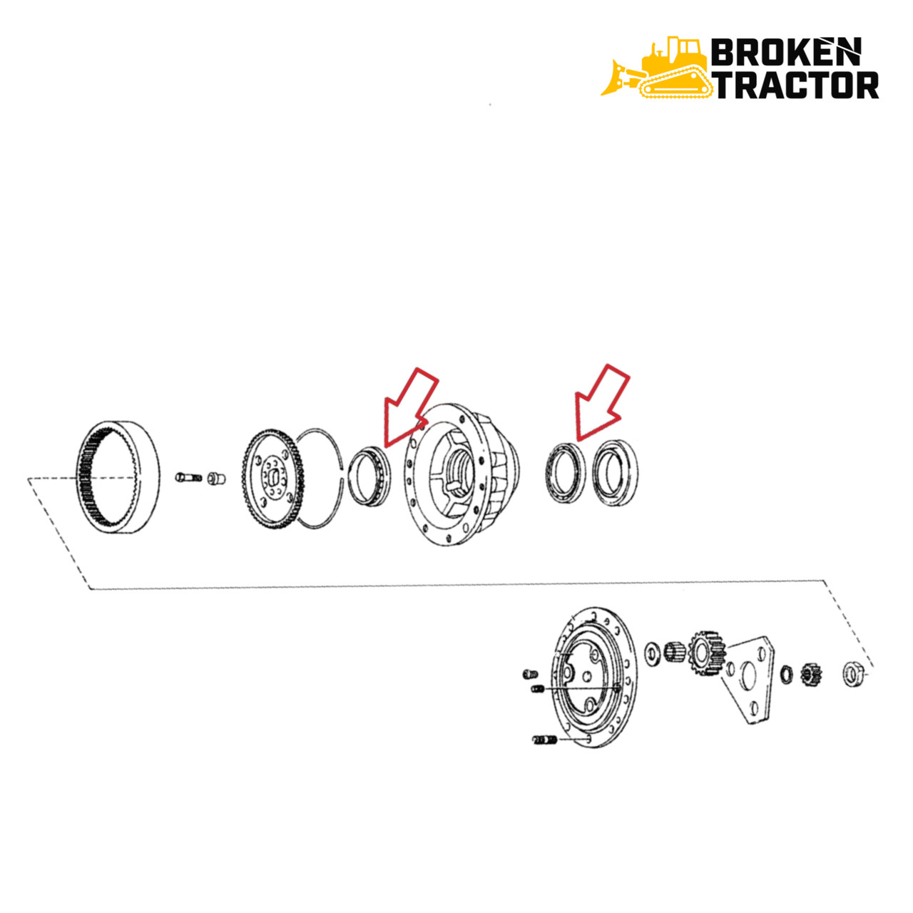 New Holland Front Hub Tapered Roller Bearing and Race for Ba