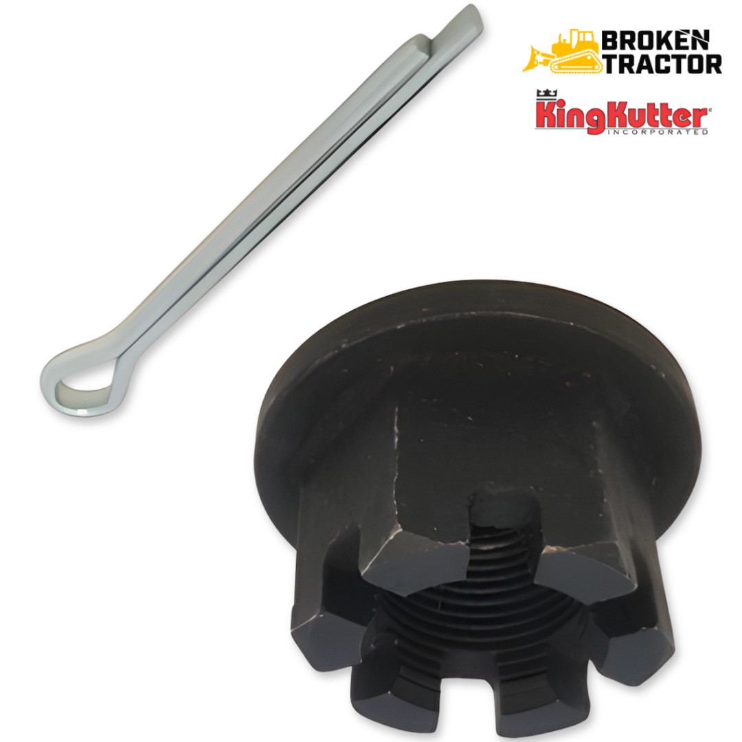 King Kutter 1" Castle Nut with Washer for Rotary Cutter Stump Jumpers