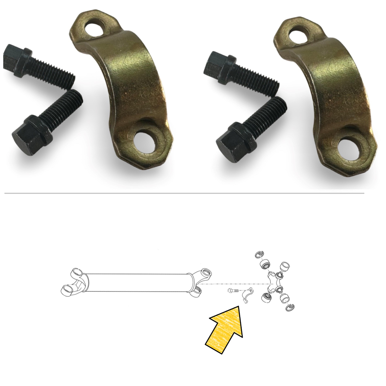 Moog Universal Joint U Bolt Clamp Kit Precision 331-10 – Driveshaft Strap Retainer – USA Made