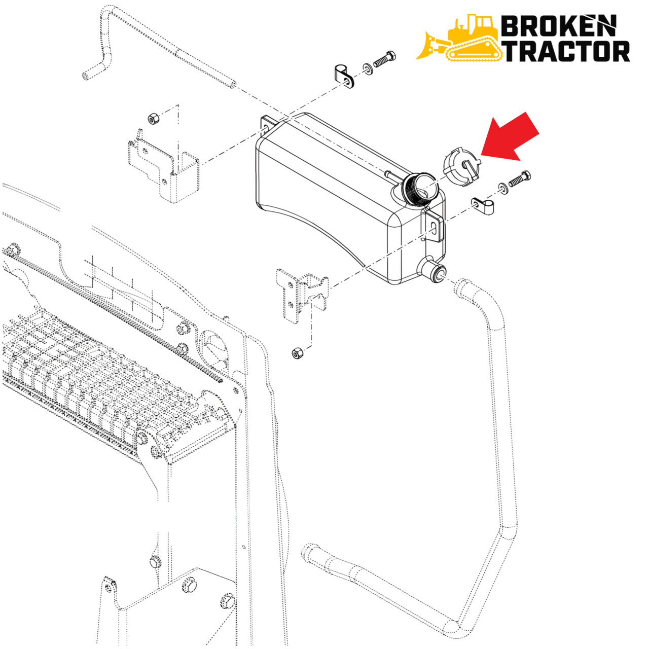 Case Radiator Tank Case Radiator Expansion Tank Cap -- 85803019 | Broken Tracto