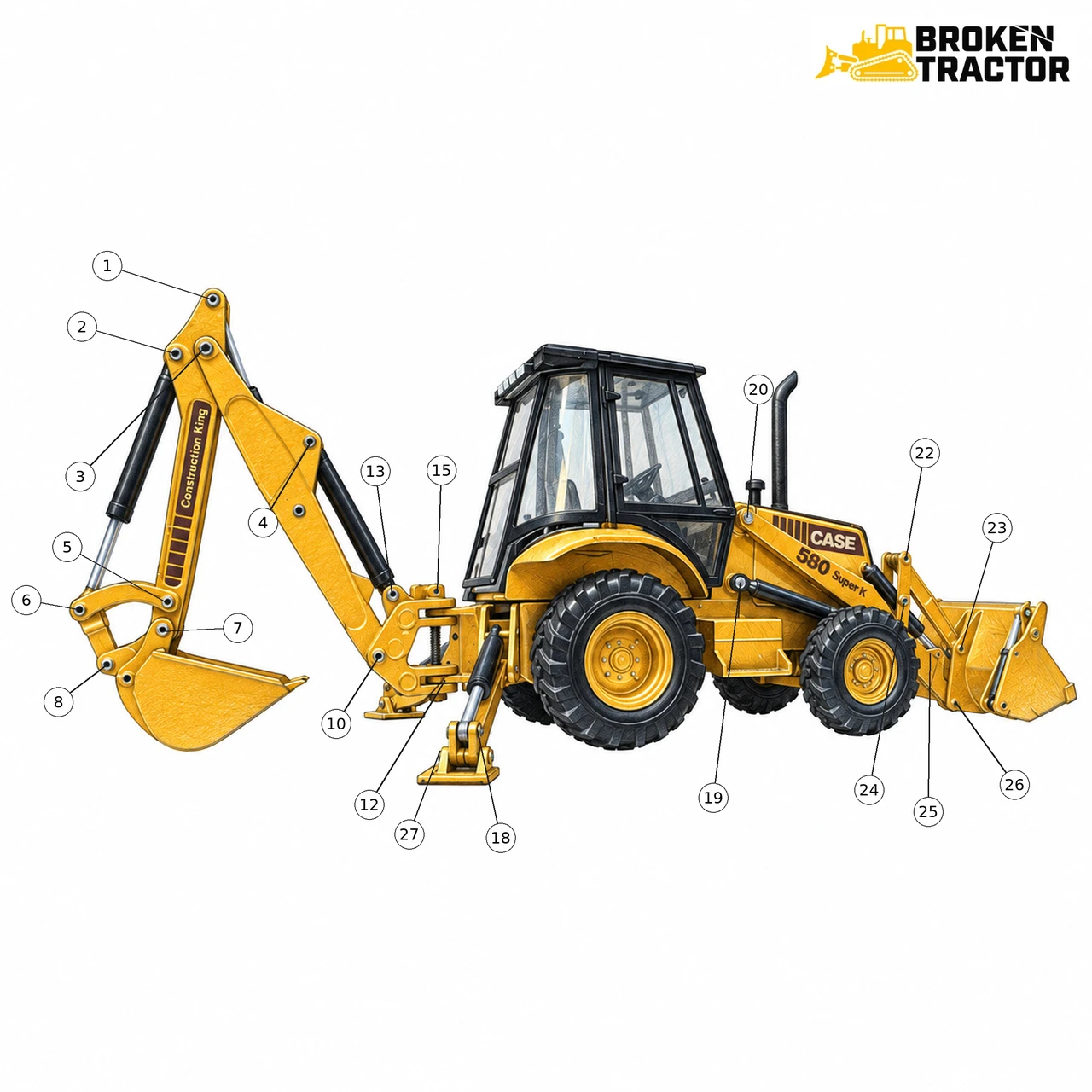 Case 580 Super K Pin Kits