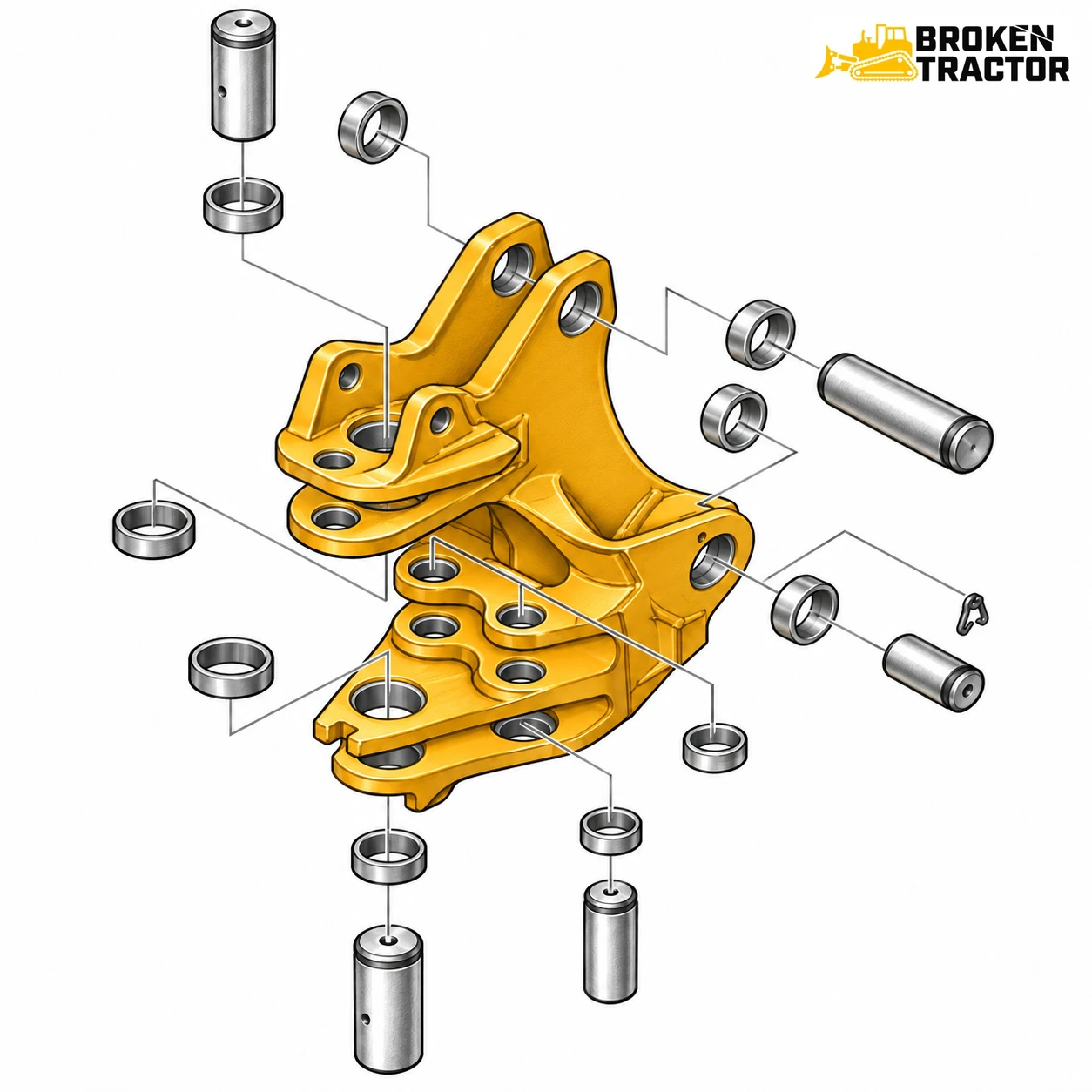 Case 580L, 580M Backhoe Swing Tower Parts