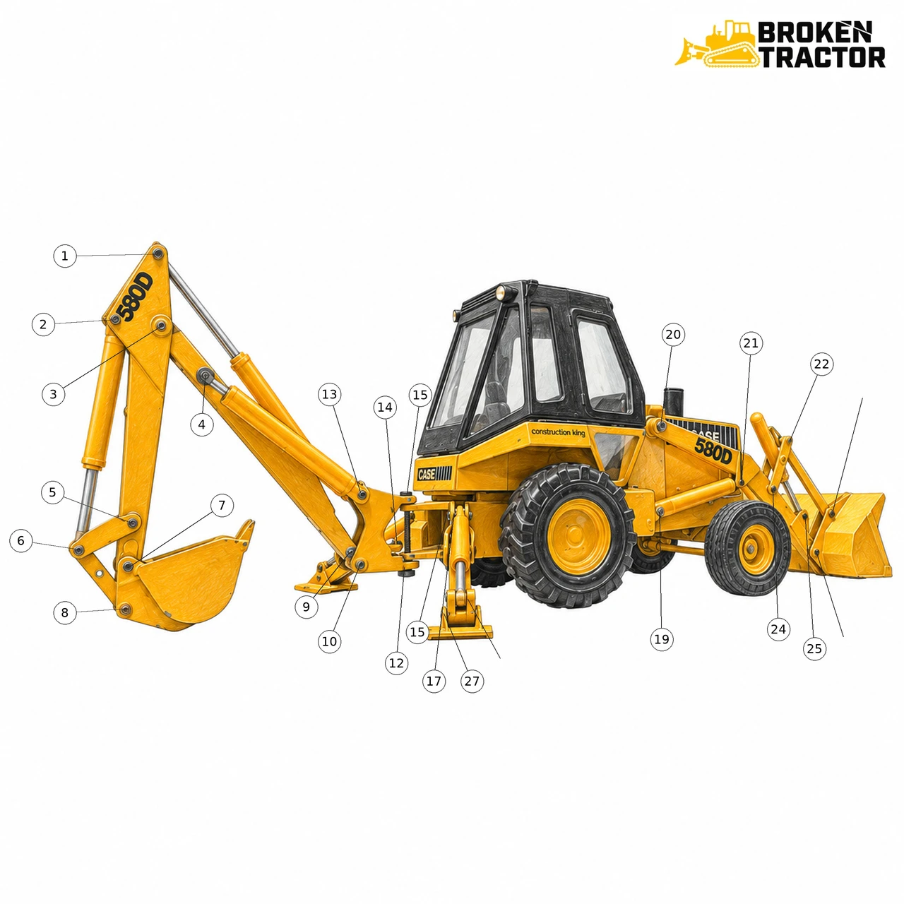 Case 580D Backhoe Pin Kits