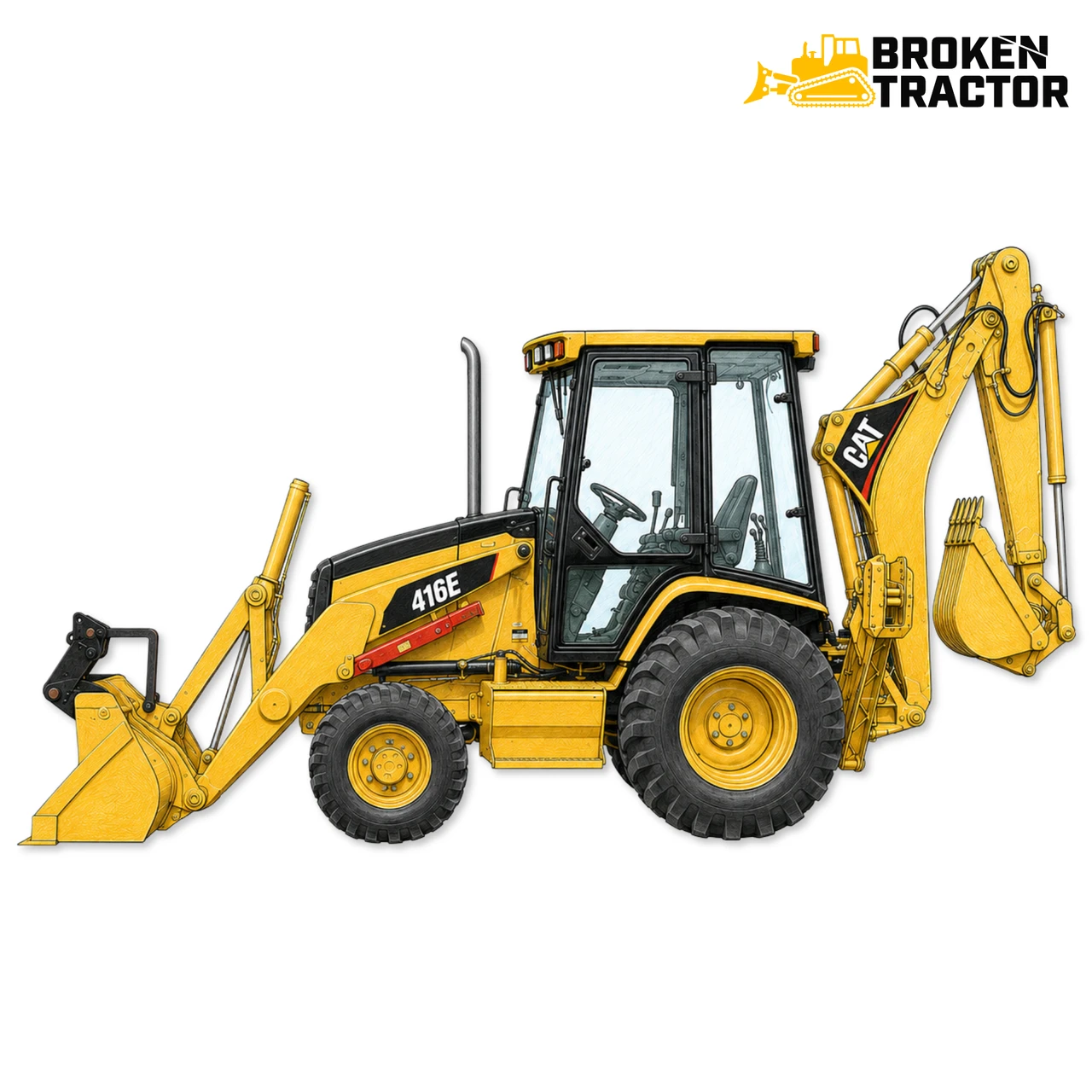Cat E Series Backhoe Cab Glass