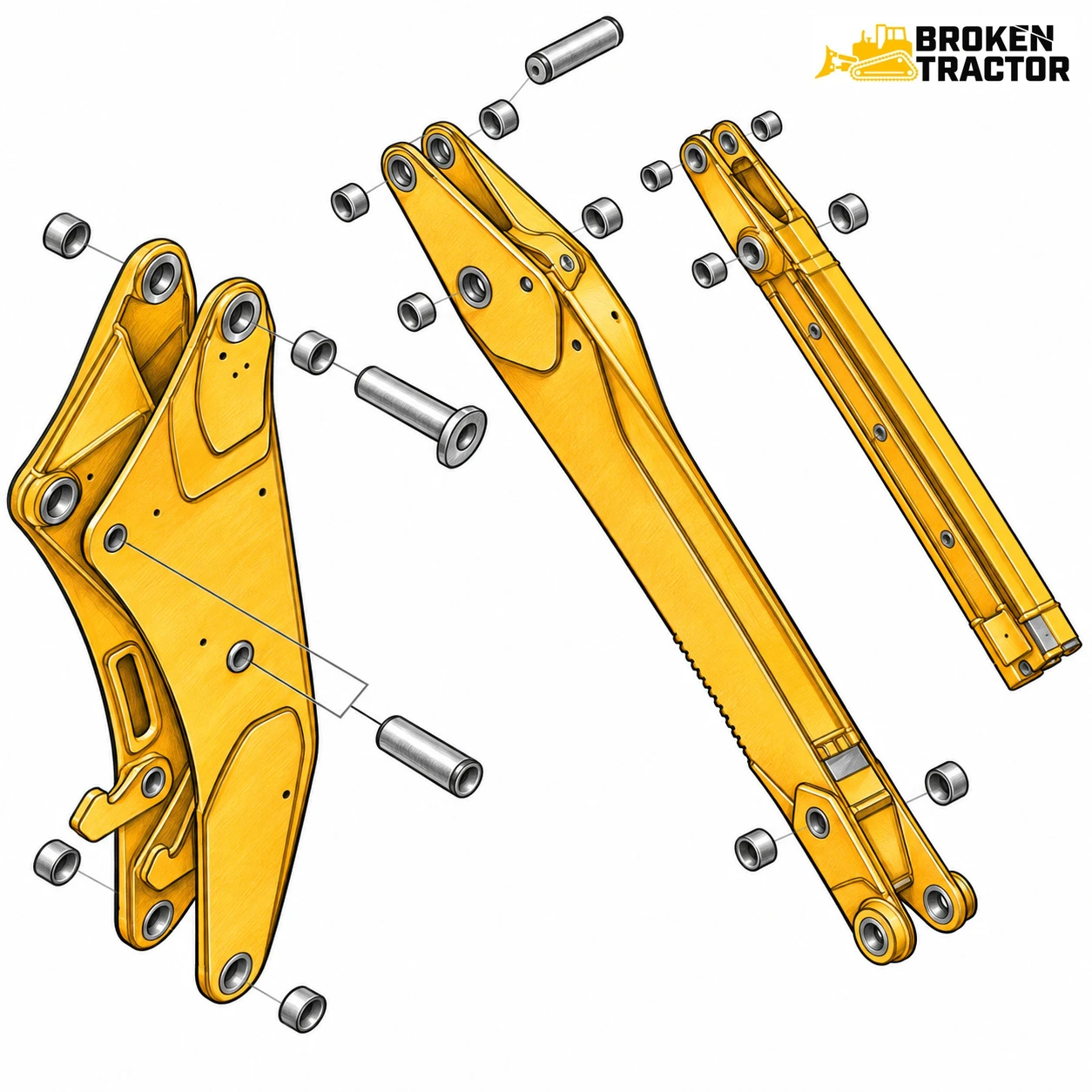 Case 580N, 580 Super N Boom & Dipper Parts