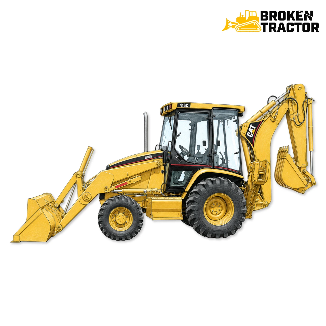 Cat B & C Series Backhoe Cab Glass
