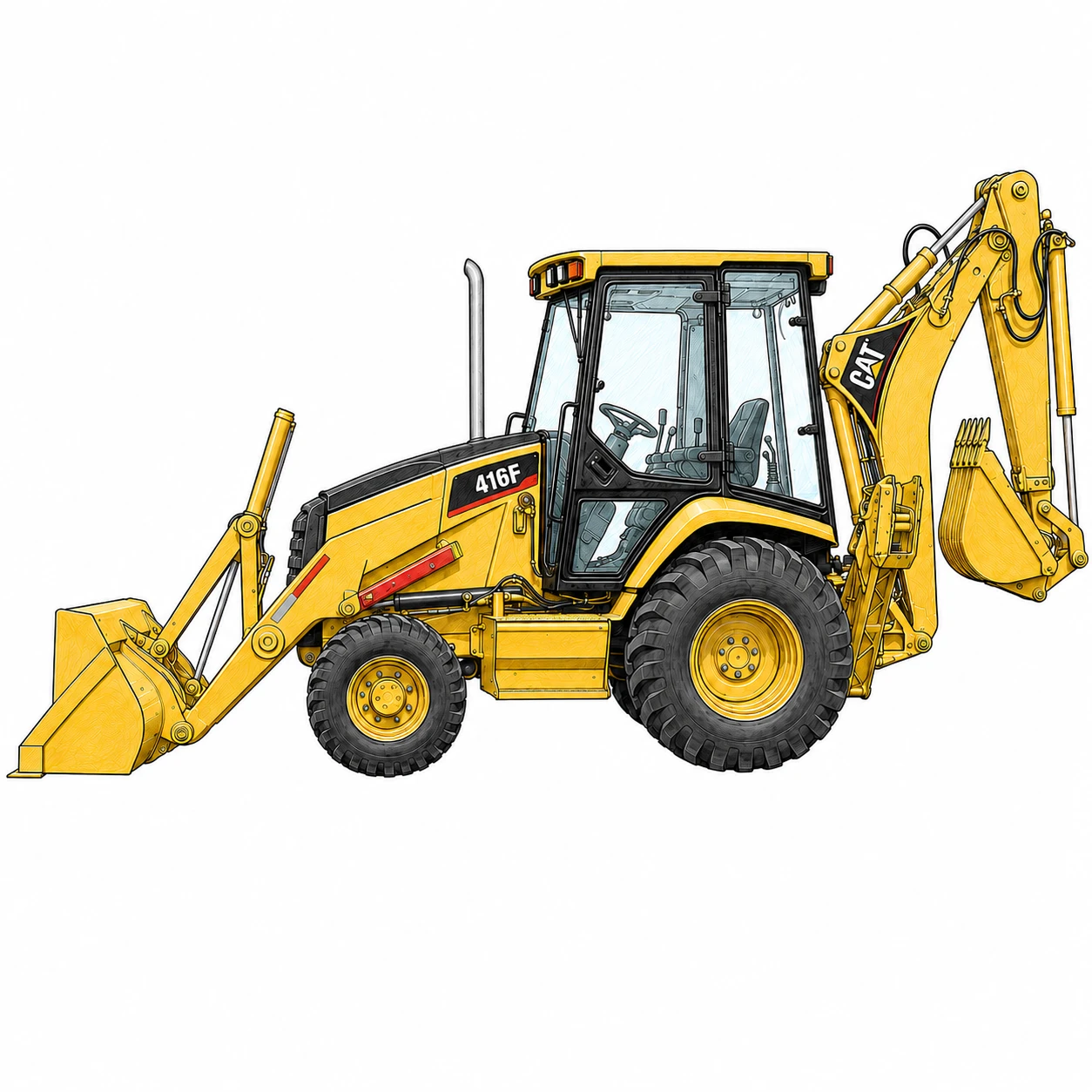 Cat F Series Backhoe Cab Glass