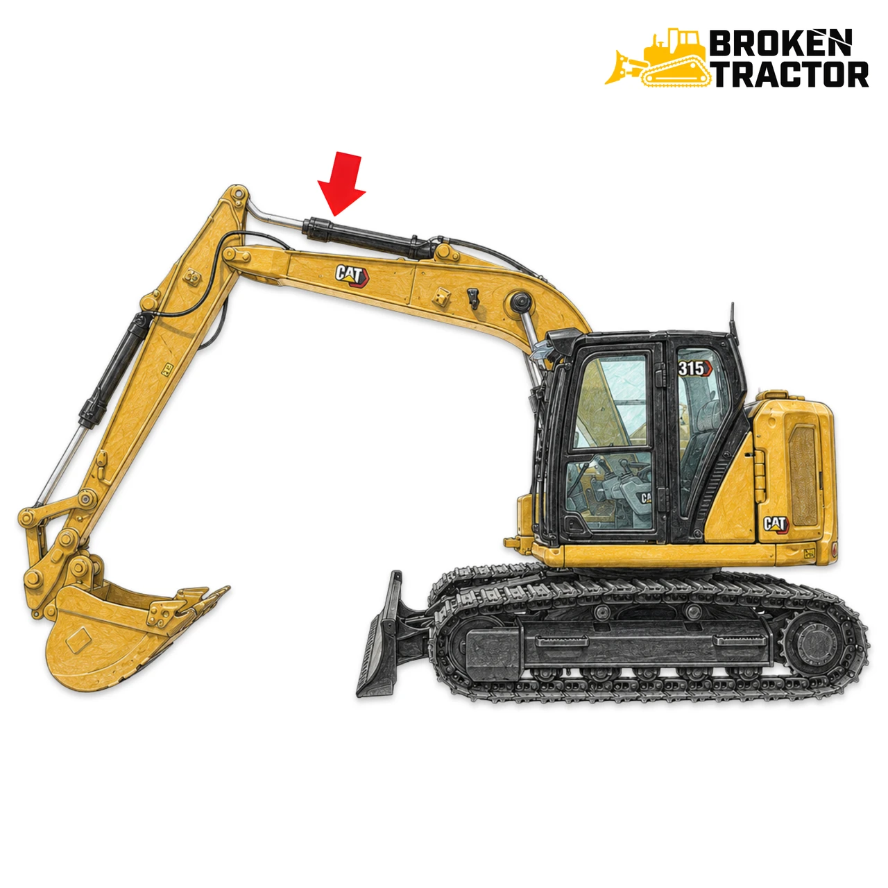 Cat Excavator Stick / Arm Cylinders