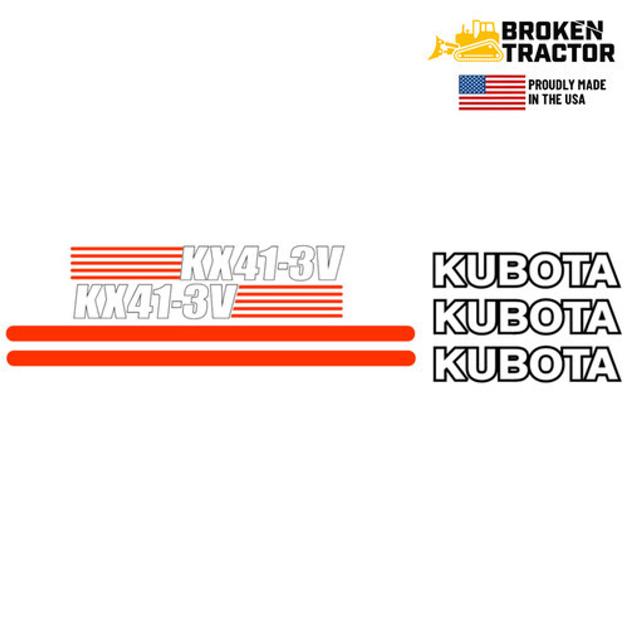 Kubota Excavator Decals