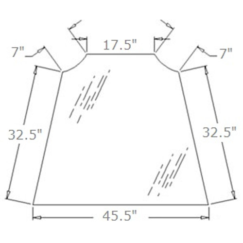 Case Backhoe Windshield Cab Glass -- F44623