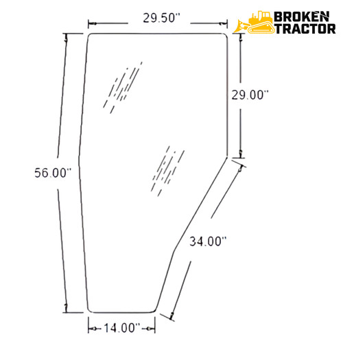Left Hand Door Cab Glass For Kubota M6800 M8200 M9000 M4900 M5700 Tractor – Replaces 3G710-70770