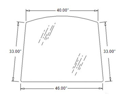 Kubota Tractor Upper Windshield Glass -- 3C581-70512 | Broken Tractor