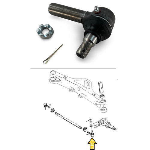 Case Backhoe Tie Rod Right Hand End 580C, 580D, 580E, 580 Super E 480C, 480D, 480E -- D88491