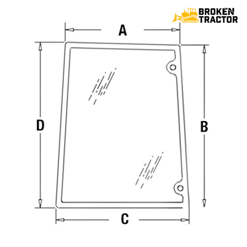 Case-IH and Ford/New Holland Tractor Right-Hand Side Glass for MXM120, MXM130, MXM140, MXM155, MXM175, MXM190, TM115 -- 82029320