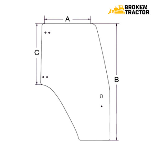 Case-IH / Ford New Holland Tractor Glass Door (LH) for FARMALL 105U, 85U, 95U, JX1080U, JX1090U, JX1100U -- 87302769