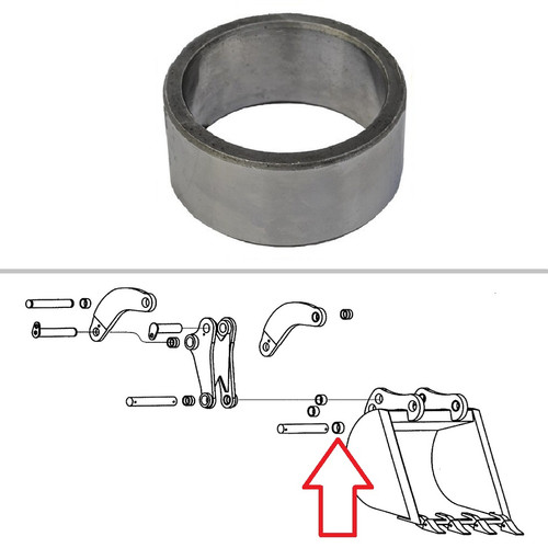 John Deere Backhoe Bucket at Dipper Bushing 310SE, 310SG, 310SJ, 310SK, 410E, 410G, 410J, 410K -- T187117