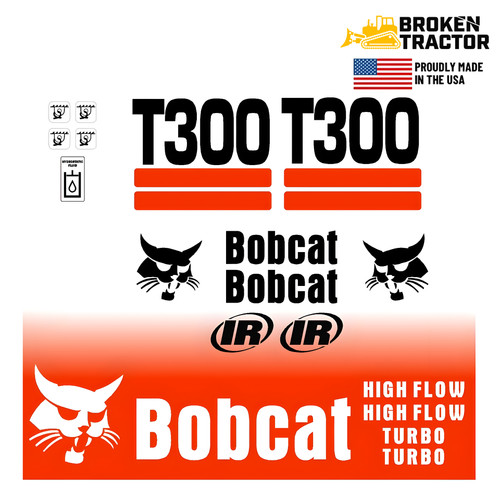 Decal Set for Bobcat T300 Compact Track Loader
