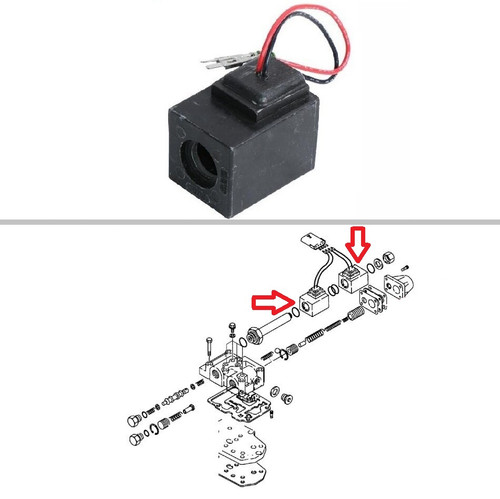 Case Backhoe Transmission Solenoid Coil 580L, 580 Super L, 580M, 580 Super M, 590 Super L, 590 Super M, 570LXT, 570MXT, 585G, 586G, 588G -- 190443A1