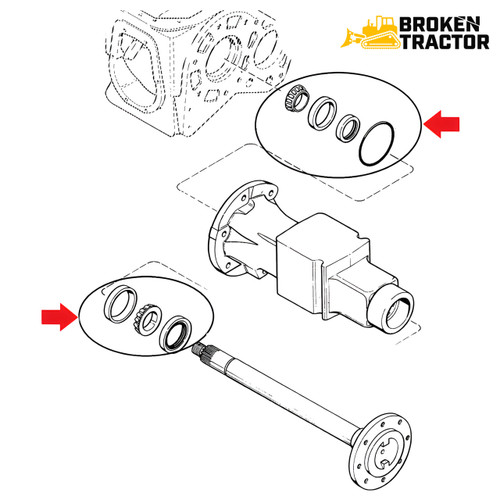 Early Rear Axle Bearing & Seal Kit for Case 480CK - 580B Bac