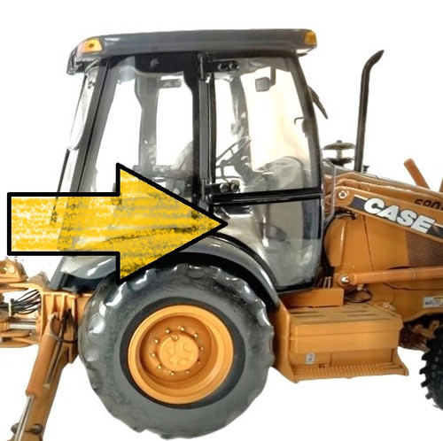 Case Backhoe Cab Lower Side Window (RH with Single Door Cab) 580M, 580 Super M, 590 Super M -- 338428A1