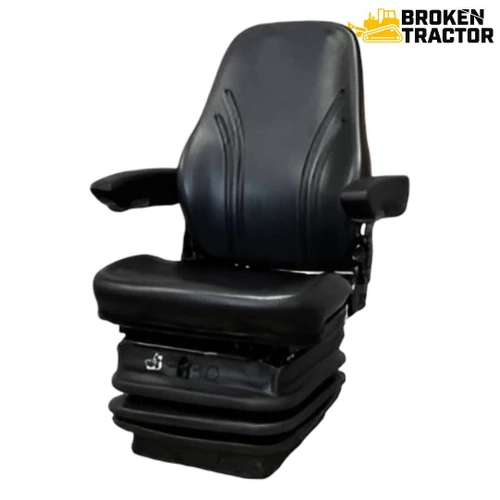 Vinyl Air Suspension Seat with Dual Armrests for Volvo Wheel Loaders & Motor Graders L30G, L35G, L45G, L45H, L50F, L50G, L50H, G710, G710B, G720