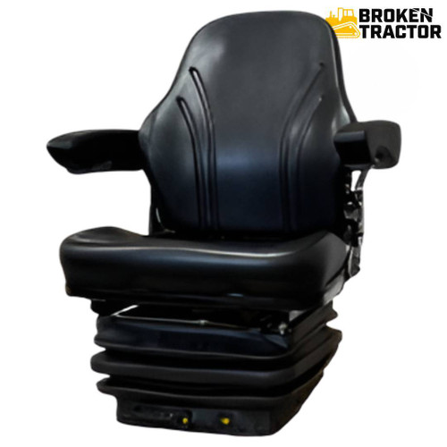 Vinyl Mechanical Suspension Seat with Dual Armrests for John Deere Motor Graders, Loaders & Skidders 570B, 670B, 672B, 770B, 772B, 670C, 672C, 770C