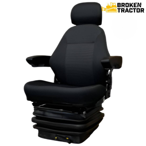 Cloth Deluxe Mechanical Suspension Seat with Armrests and Headrest for Case Motor Graders & Loaders 845, 845B, 865, 865B, 885, 885B, 521D, 521E, 621