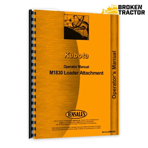 Operator Manual for Kubota Loader M1830
