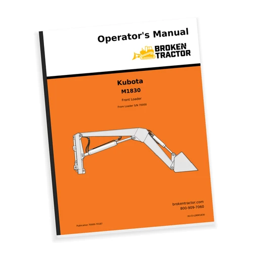 Cover of the Kubota M1830 Loader Operator's Manual, part number KU-O-LDRM1830