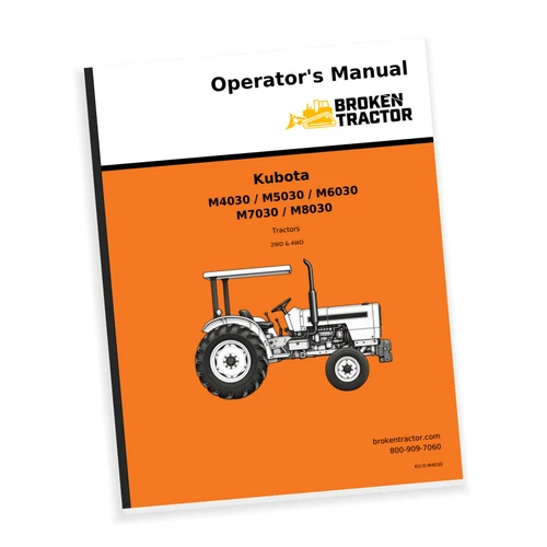 Cover of the Kubota M4030, M5030, M6030, M7030, M8030 Tractor Operator's Manual, part number KU-O-M4030