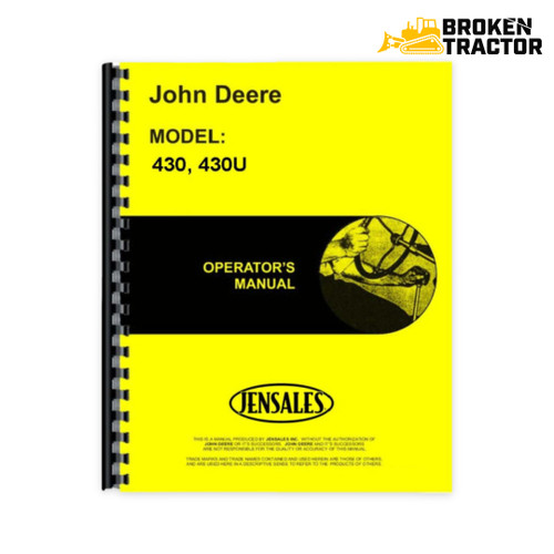 John Deere 430 Crawler Operators Manual