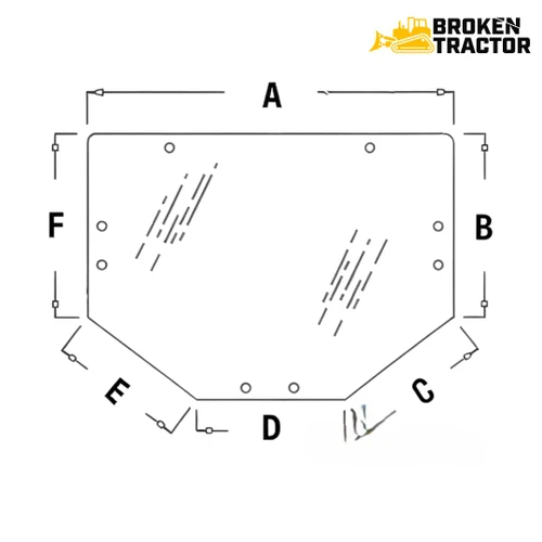 John Deere Rear Window Glass with Sunscreen Tabs for 6110, 6120 & More Tractors – AL156653